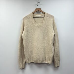 Buck Mason Cream V-Neck Sweater